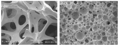 セラミックス多孔体の微構造写真の例
