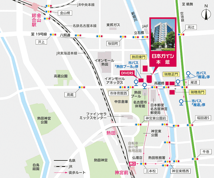 NGK株式会社　本社／名古屋事業所の周辺地図画像