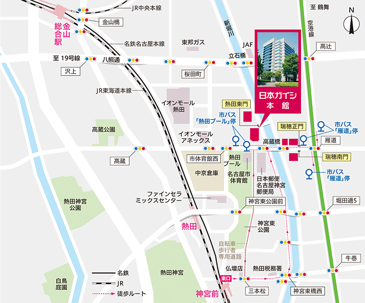 日本ガイシ本社／名古屋事業所の地図です