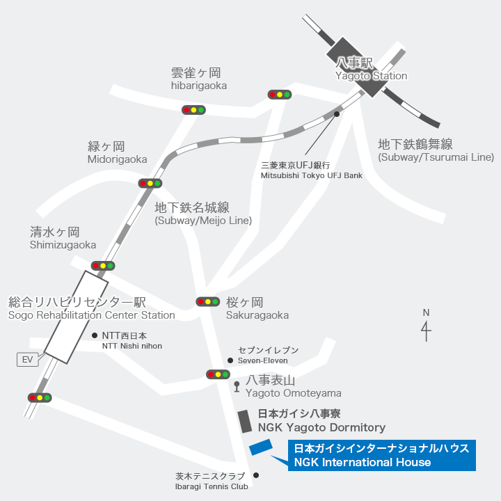 日本ガイシインターナショナルハウスの付近略図