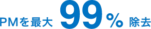 微細孔により粒子状物質（PM）を99%除去