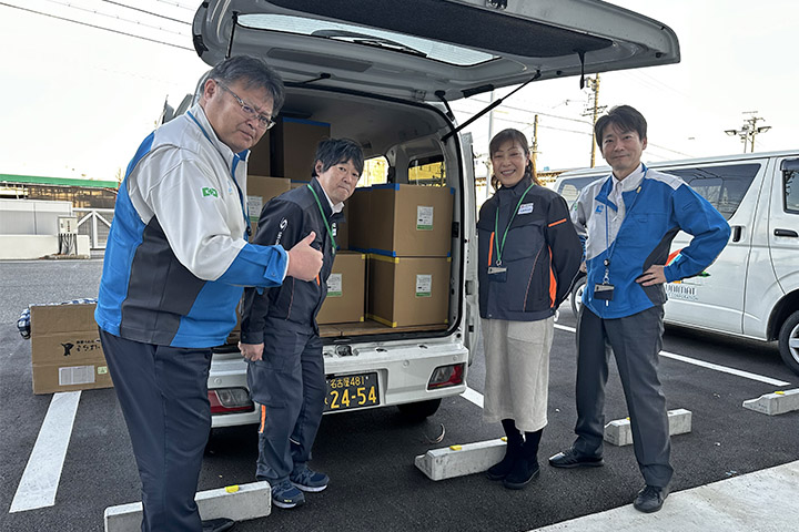 名古屋事業所から5,800食の即席みそ汁などを寄贈